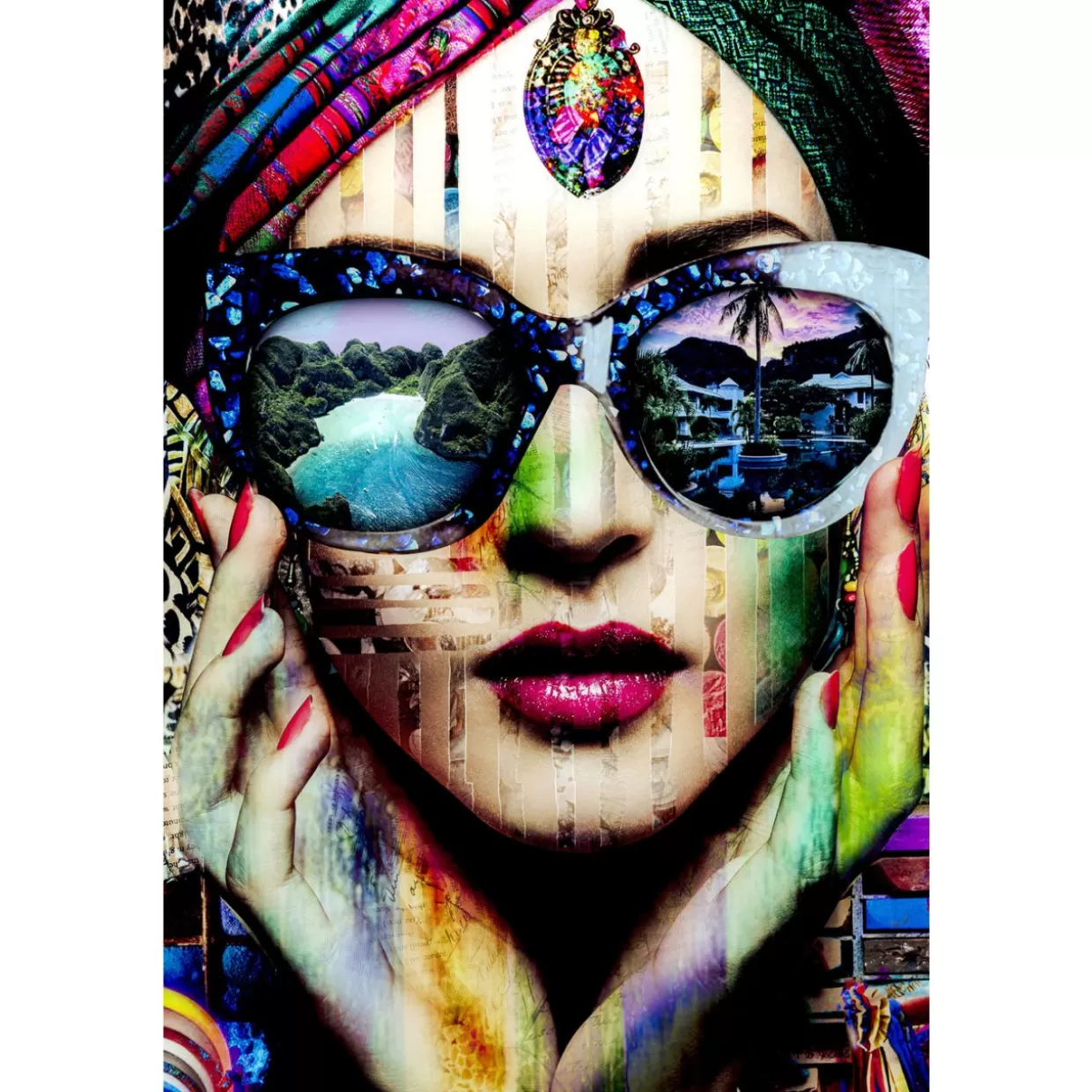 KARE Design Bilder | Glasbild Colorful Artist 80X120Cm
