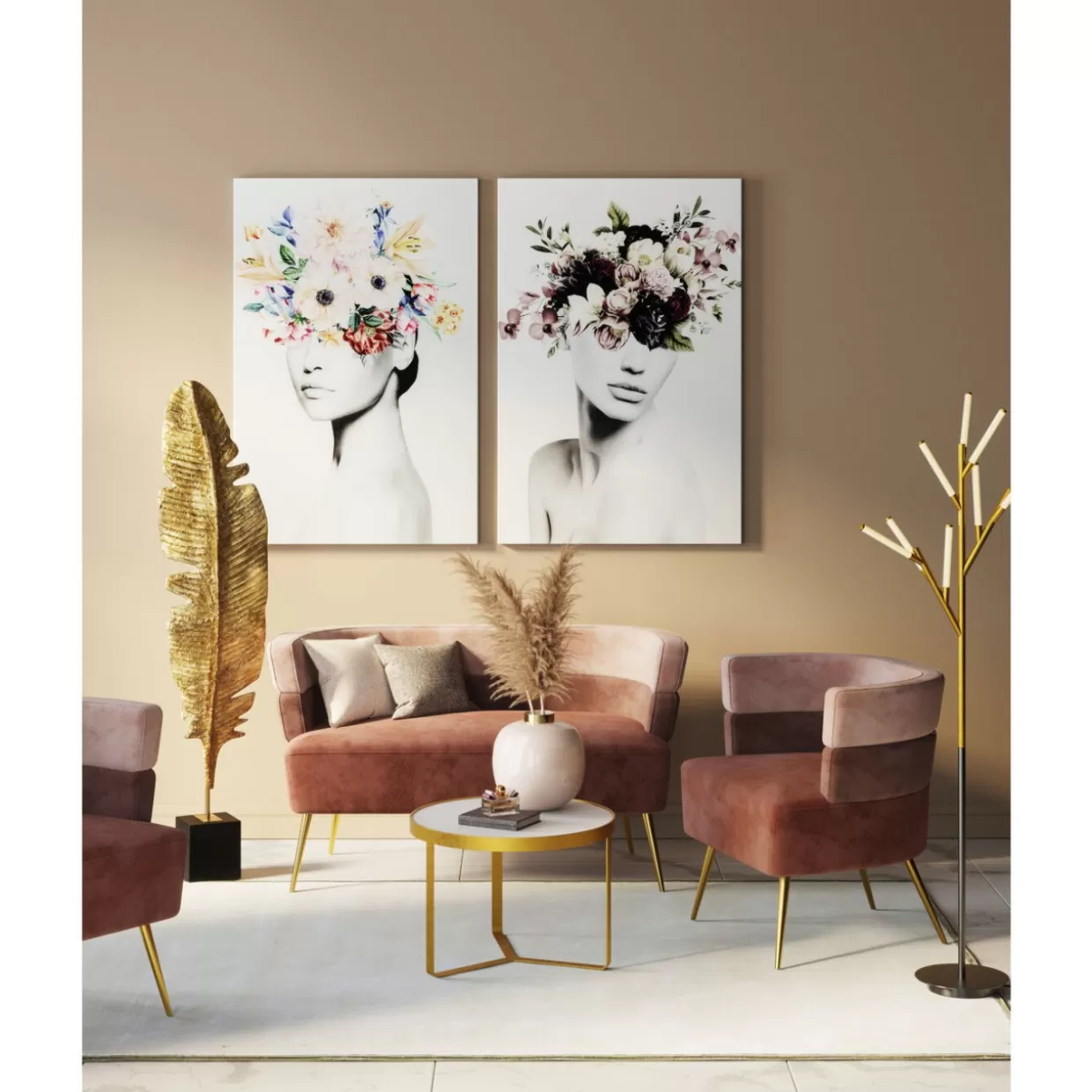 KARE Design Bilder | Glasbild Spring Hair 80X120Cm
