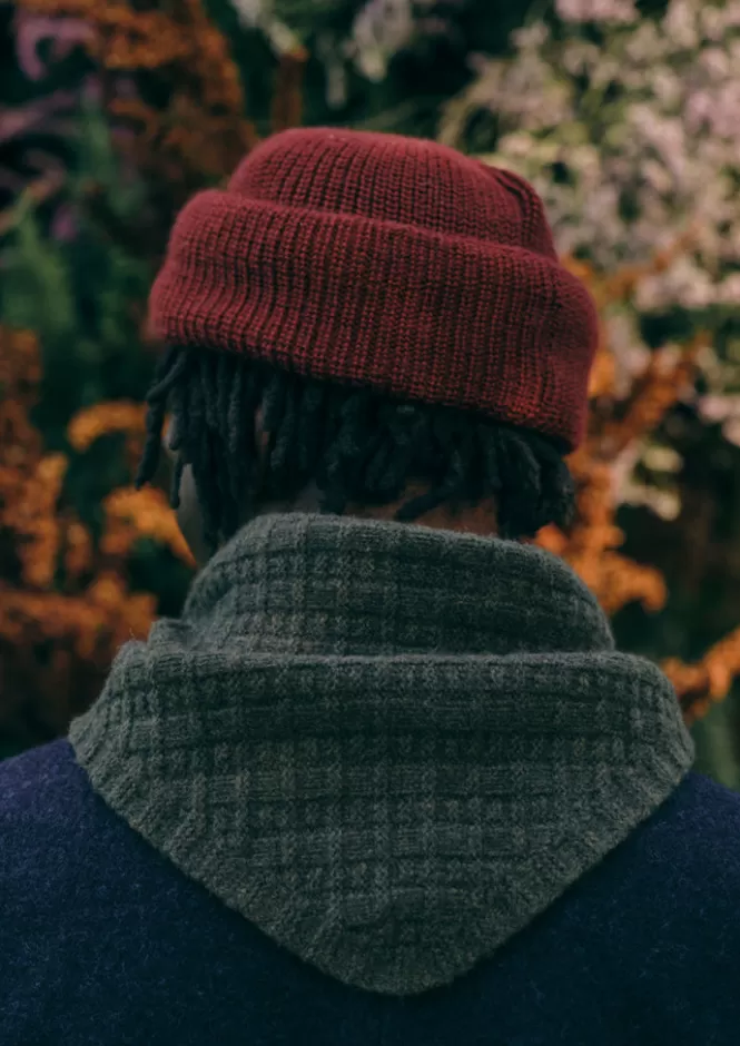 Cappelli in Maglia Bandana con Ricamo a Griglia - Sciarpe e Guanti Coordinati per Look Invernali