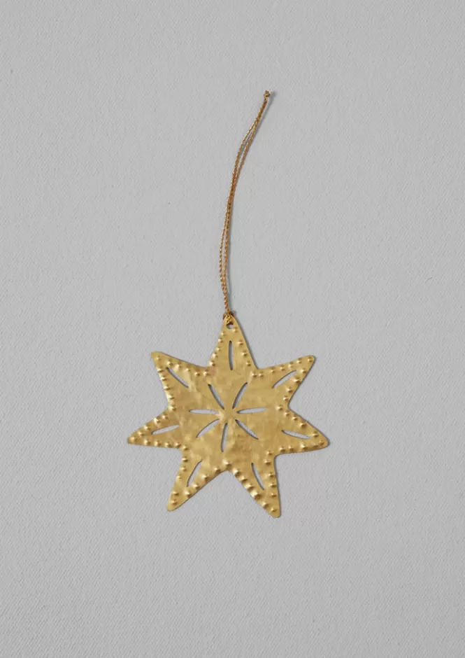 Stella Luminosa in Metallo Martellato - Decorazione Natalizia Artigianale per l'Albero e la Casa, Confezione Regalo Esclusiva (Edizione Festiva a Tiratura Limitata)