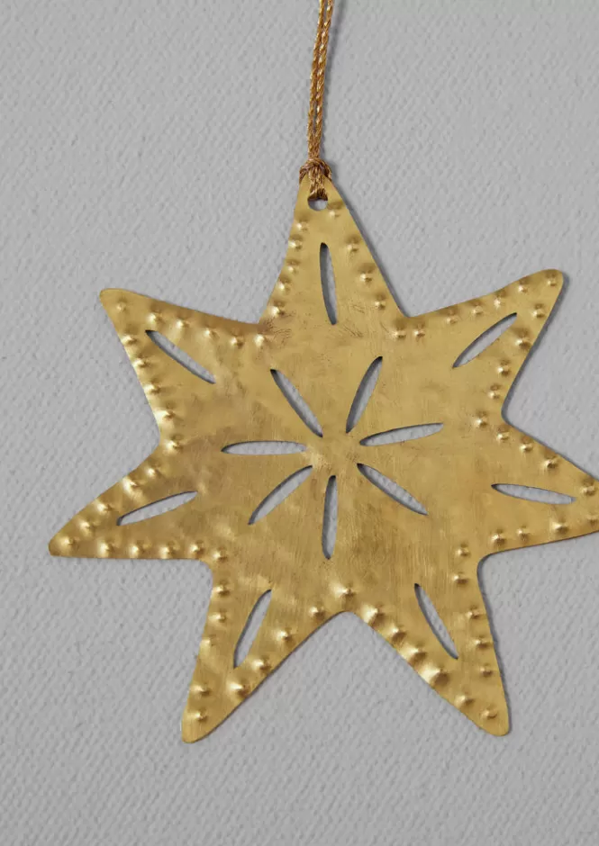 Stella Luminosa in Metallo Martellato - Decorazione Natalizia Artigianale per l'Albero e la Casa, Confezione Regalo Esclusiva (Edizione Festiva a Tiratura Limitata)