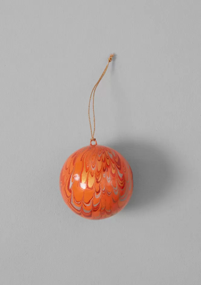 Artigianali Sfere Natalizie Marmorizzate - Decorazioni Uniche per Albero di Natale con Disegni Originali e Colori Festivi