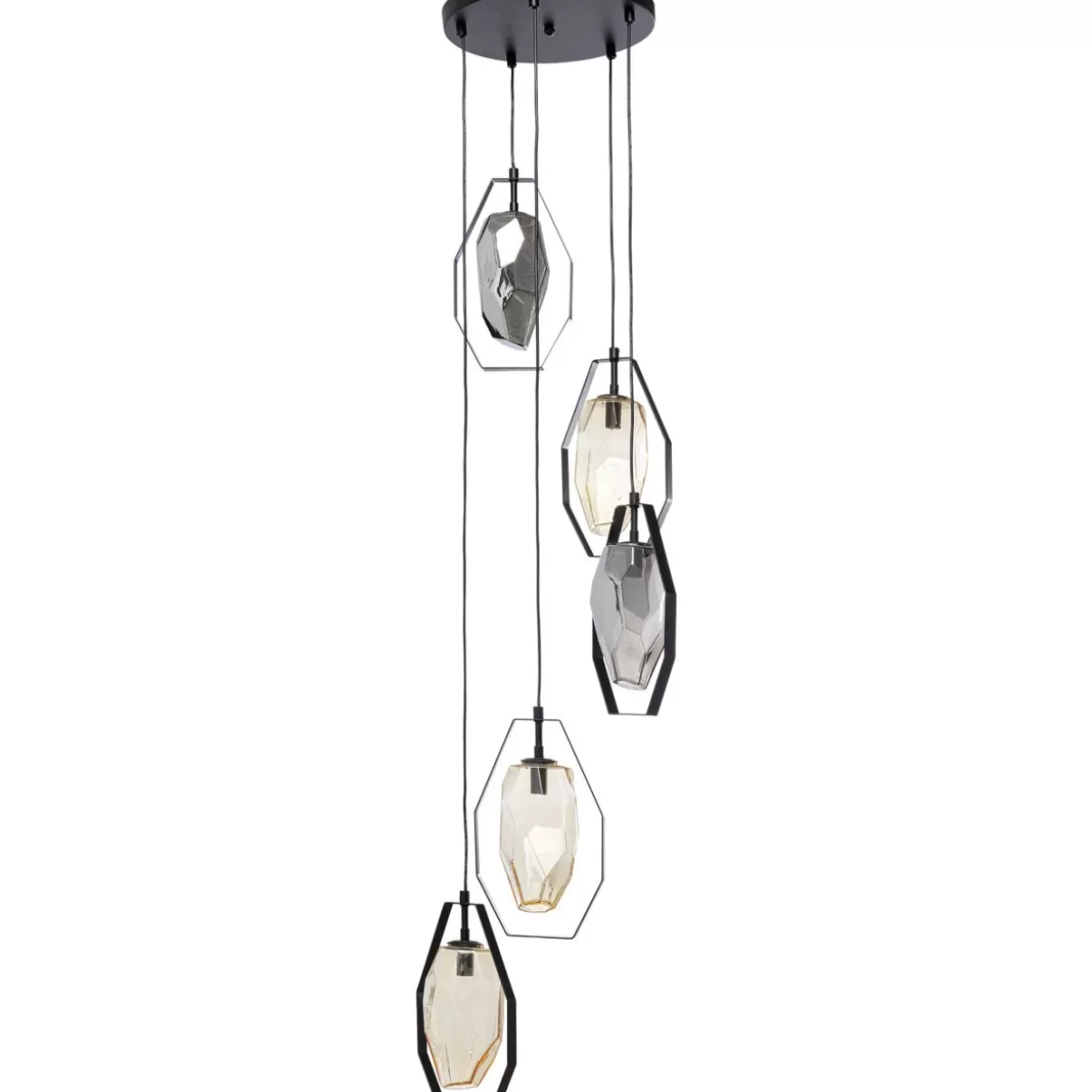 KARE Design Hängeleuchten | Hangeleuchte Diamond Fever Spiral Schwarz O42Cm