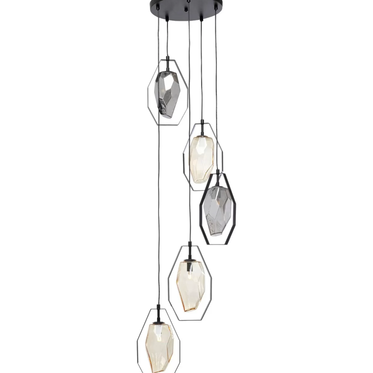 KARE Design Hängeleuchten | Hangeleuchte Diamond Fever Spiral Schwarz O42Cm