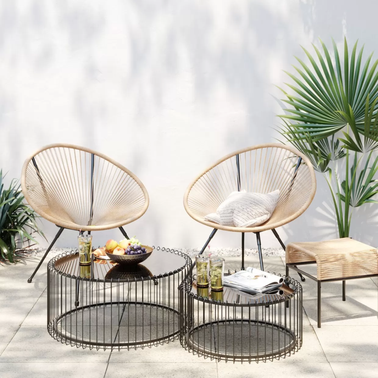 KARE Design Pouf da Esterno Acapulco - Arredo Naturale per Giardino con Stile Iconico