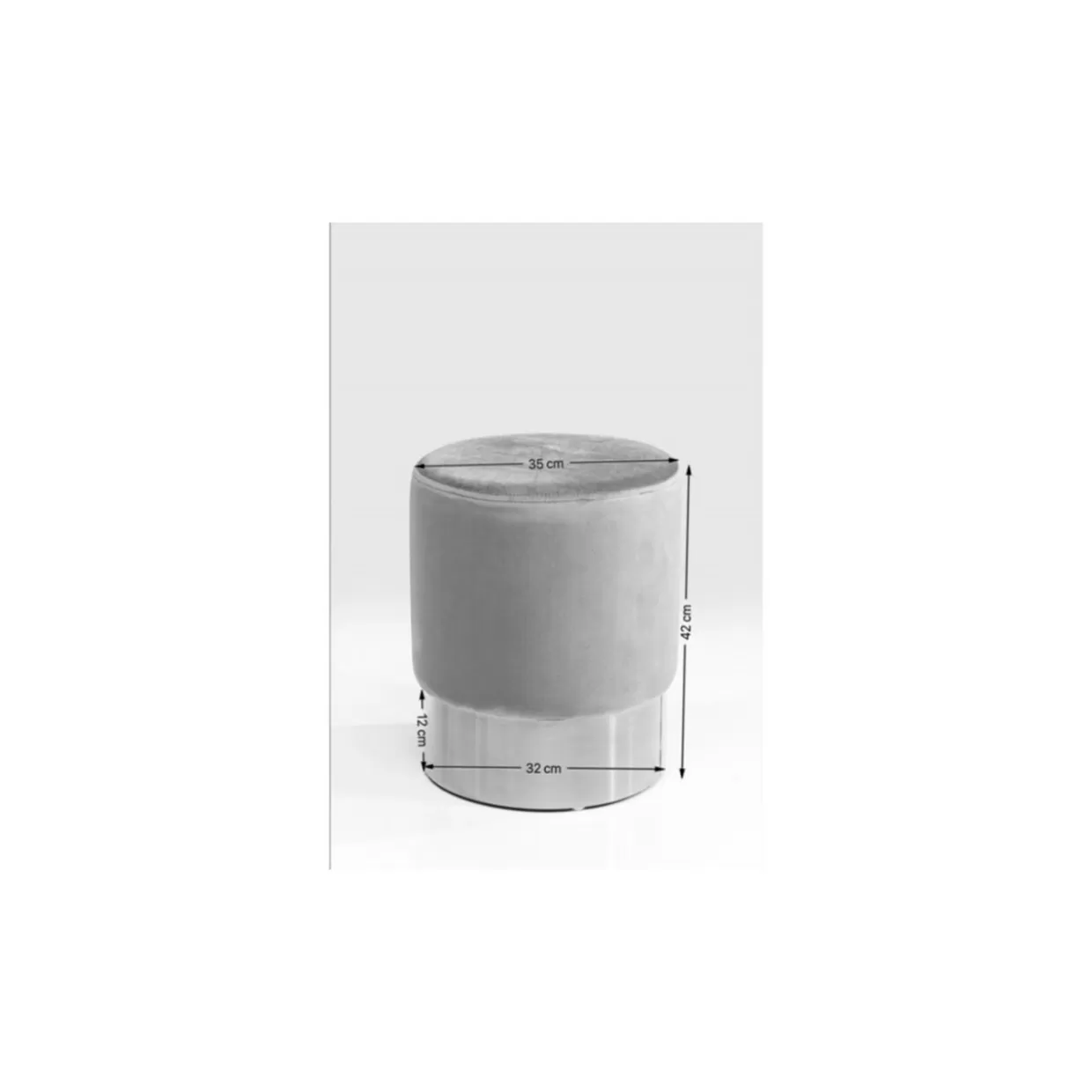 KARE Design - Panche e Sgabelli Moderni in Tonalità Ciliegia, Grigio Chiaro e Argento per Arredamento Contemporaneo (35 cm di Diametro)