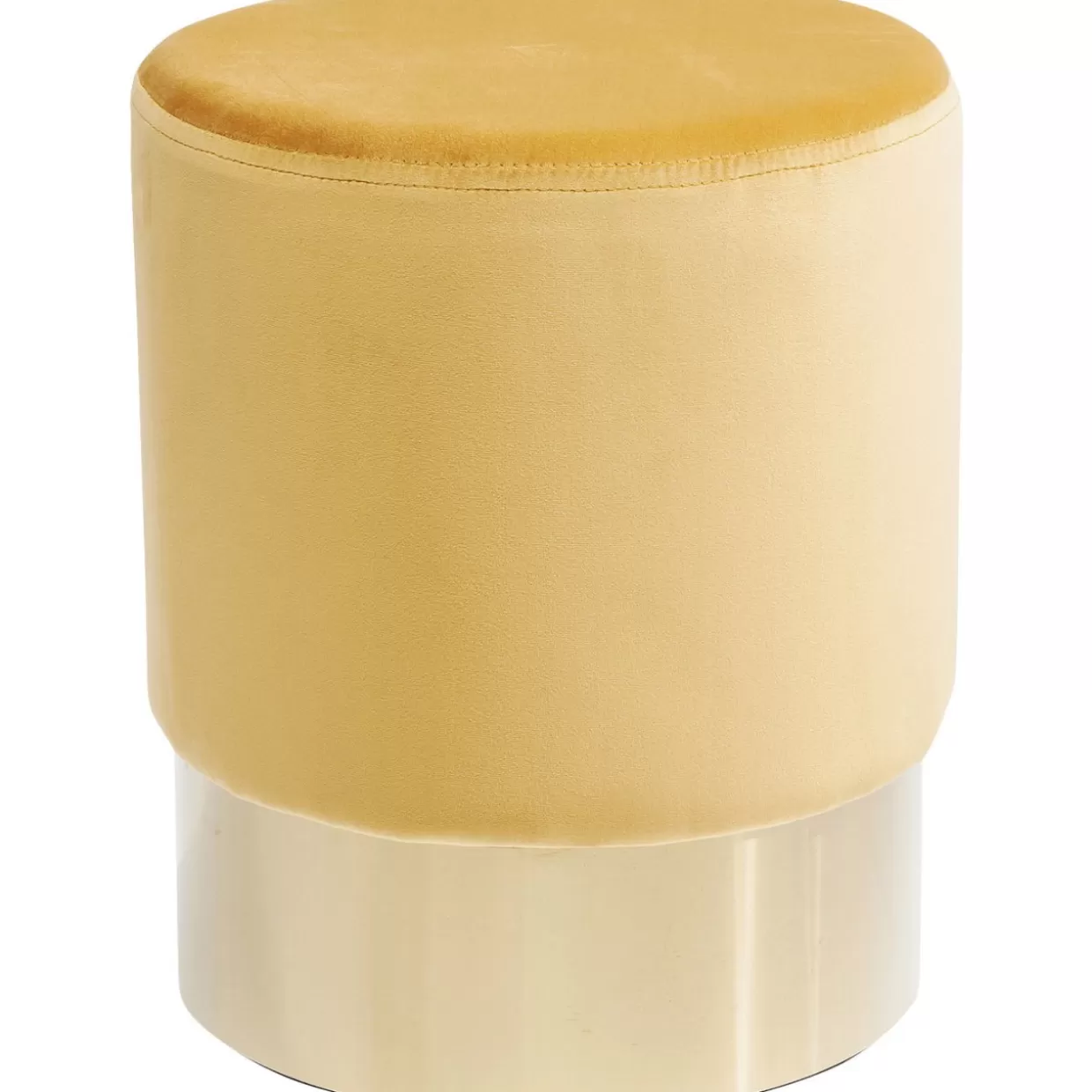 KARE Design Panche Moderne con Pouf - Tonalità Accattivanti Arancione Ciliegia e Ottone, Design Iconico Ø35cm