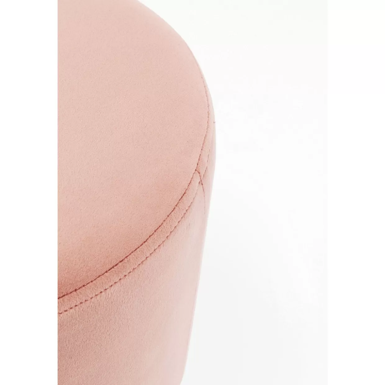 Panca decorativa KARE Design con base ottone - Pouf imbottito rosa ciliegia diametro 35 cm per interni