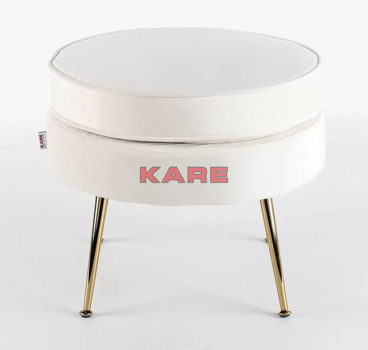 KARE Design Panche Eleganti con Pouf Ninfea - Set Relax in Tonalità Sabbia Naturale