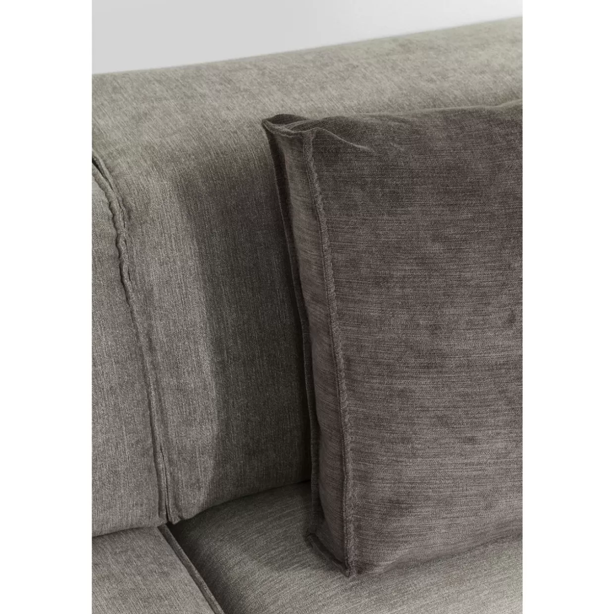 KARE Design Divano Modulare Infinity con Pouf Sinistro - Sistema Componibile in Tessuto Grigio Antracite, Design Moderno e Confortevole per Salotto