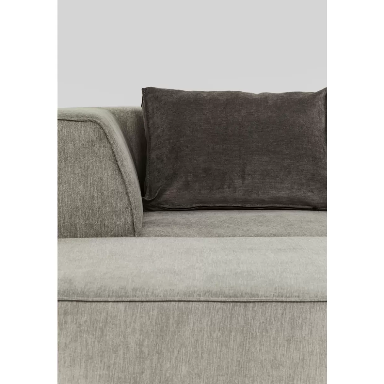 KARE Design Divano Modulare Infinity con Pouf Sinistro - Sistema Componibile in Tessuto Grigio Antracite, Design Moderno e Confortevole per Salotto