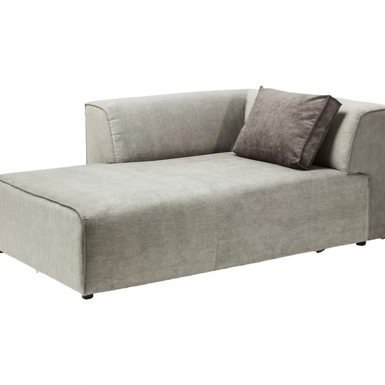 KARE Design Divano Modulare Infinity con Pouf Sinistro - Sistema Componibile in Tessuto Grigio Antracite, Design Moderno e Confortevole per Salotto