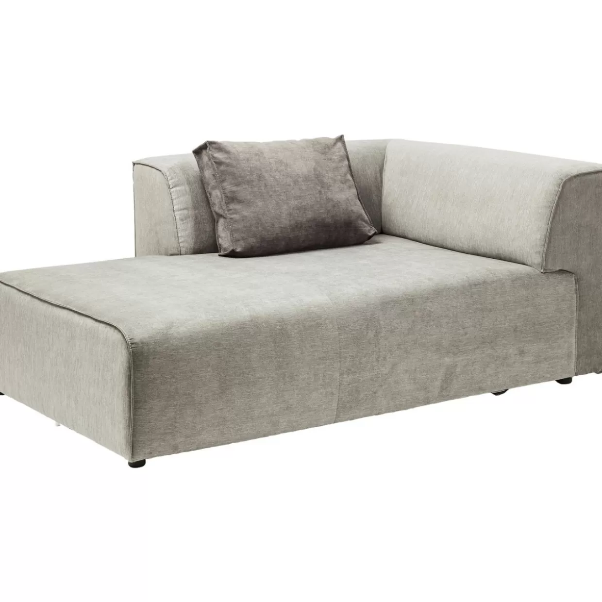 KARE Design Divano Modulare Infinity con Pouf Sinistro - Sistema Componibile in Tessuto Grigio Antracite, Design Moderno e Confortevole per Salotto