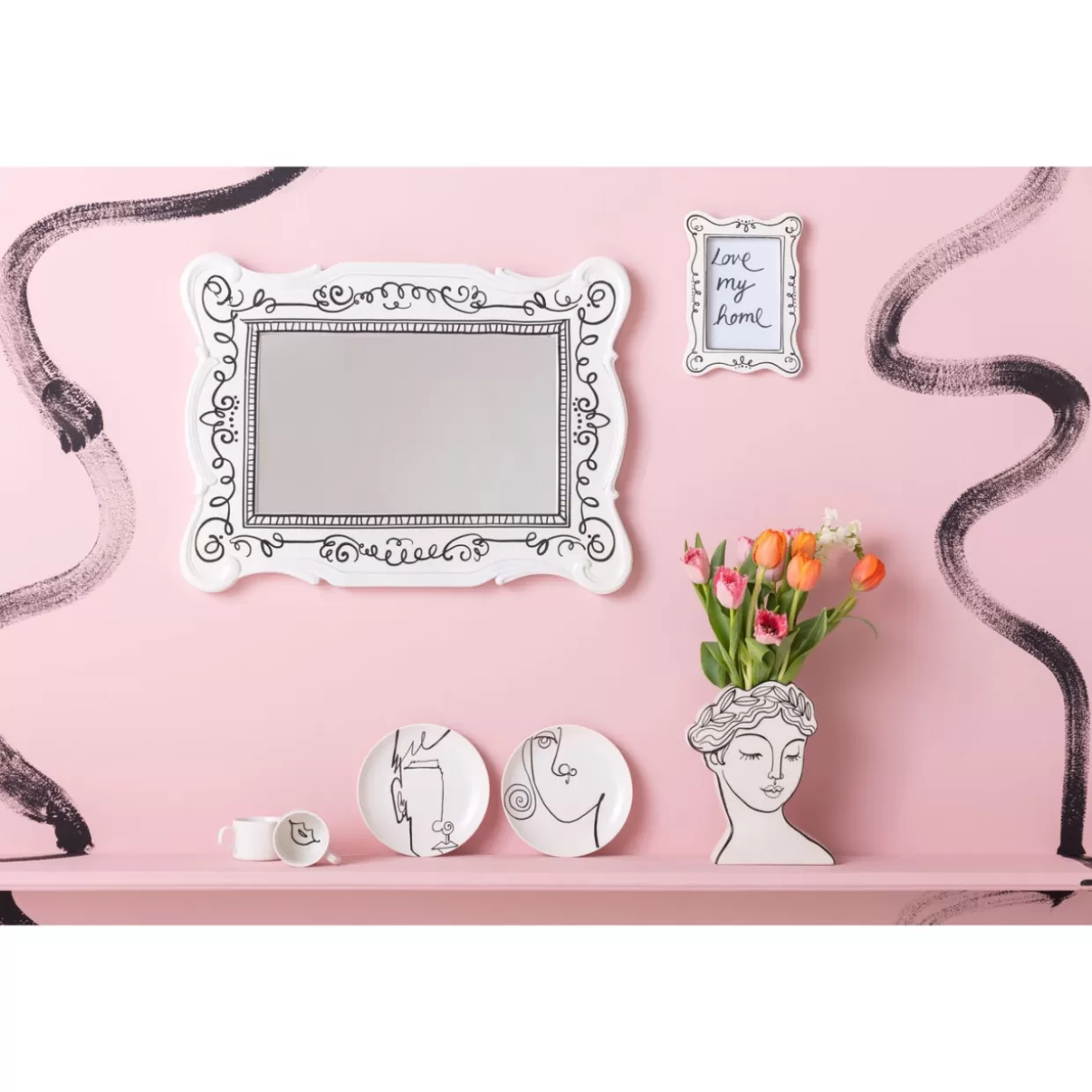 KARE Design - Set di Stoviglie e Accessori da Tavola | Coppia Tazze da Caffè Viso-Uomo con Design Contemporaneo