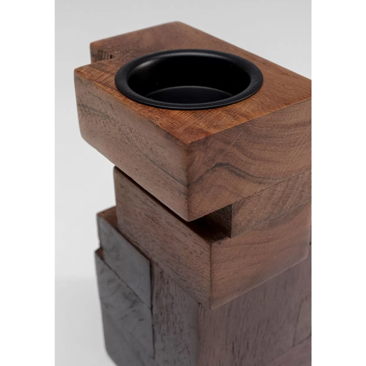 Portacandele in Legno Stile Tetris - KARE Design Decorazione Moderna con Lanterna, 31 cm per Atmosfera Accogliente