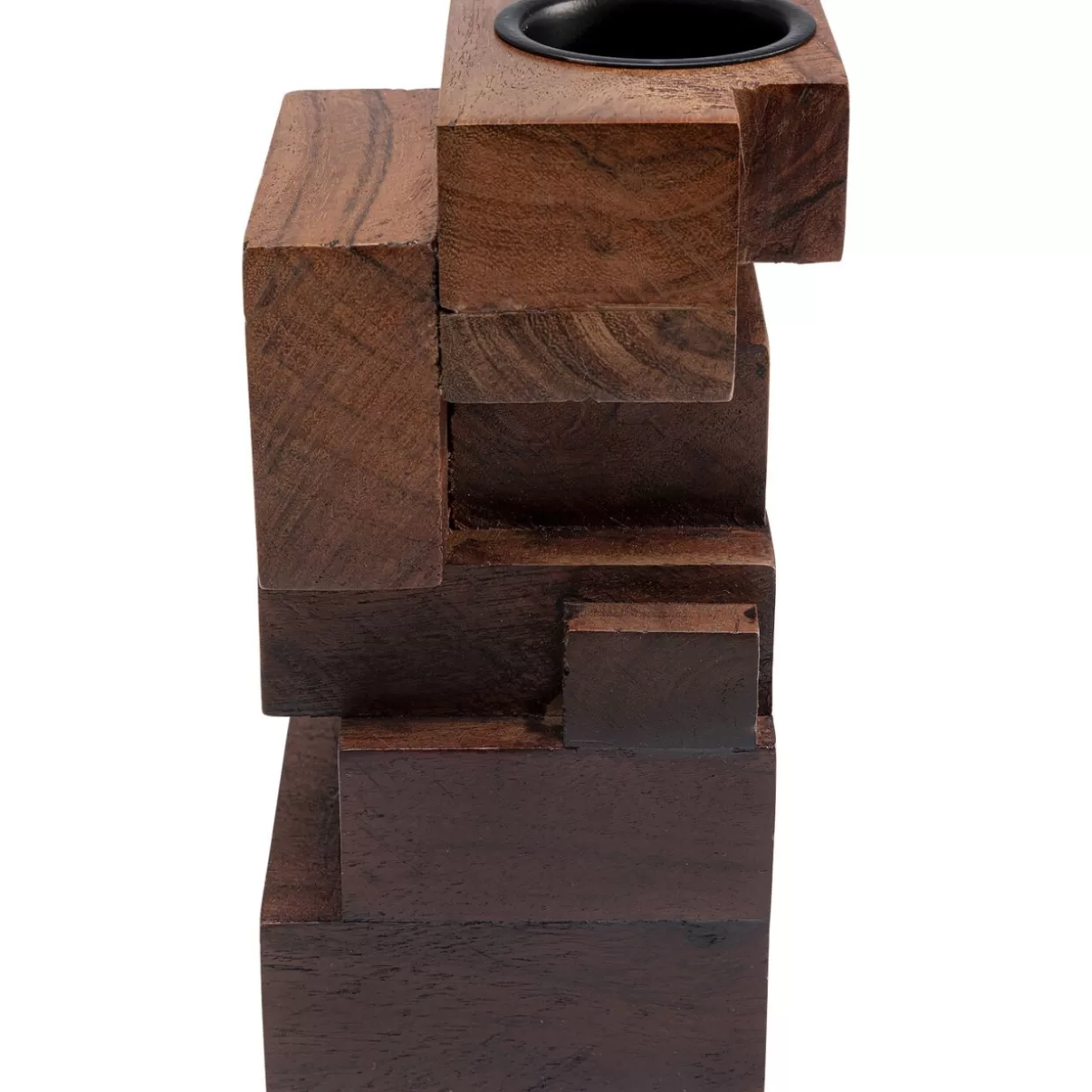 Portacandele in Legno Stile Tetris - KARE Design Decorazione Moderna con Lanterna, 31 cm per Atmosfera Accogliente