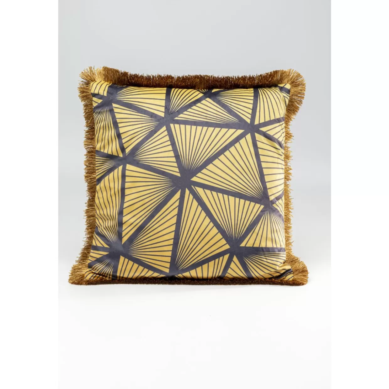 Cuscino Decorativo KARE con Frangia Moderna - Design Astratto 45x45 cm, Ideale per Arredi Contemporanei