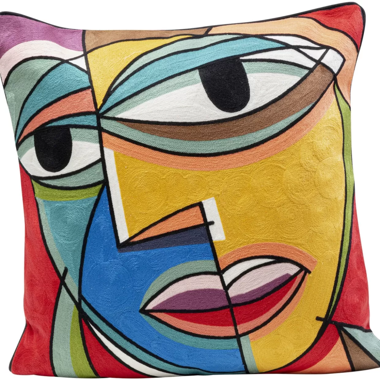 KARE Design Cuscino Decorativo per Interni | Fronte Artistico con Motivo Asimmetrico 50x50 cm