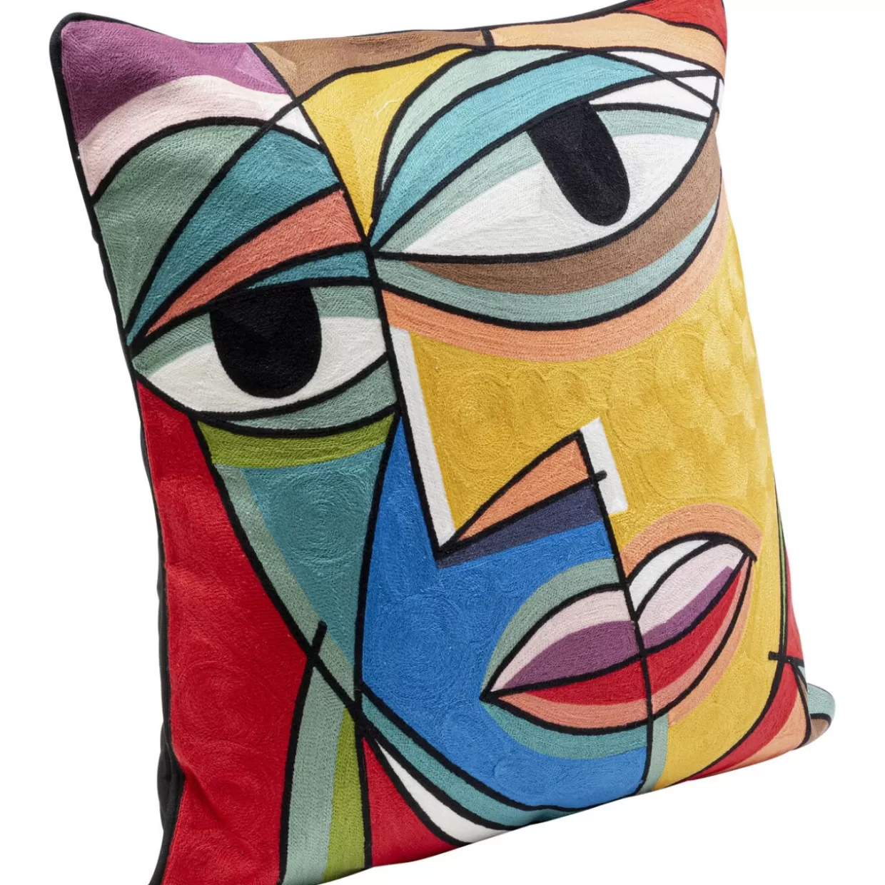 KARE Design Cuscino Decorativo per Interni | Fronte Artistico con Motivo Asimmetrico 50x50 cm
