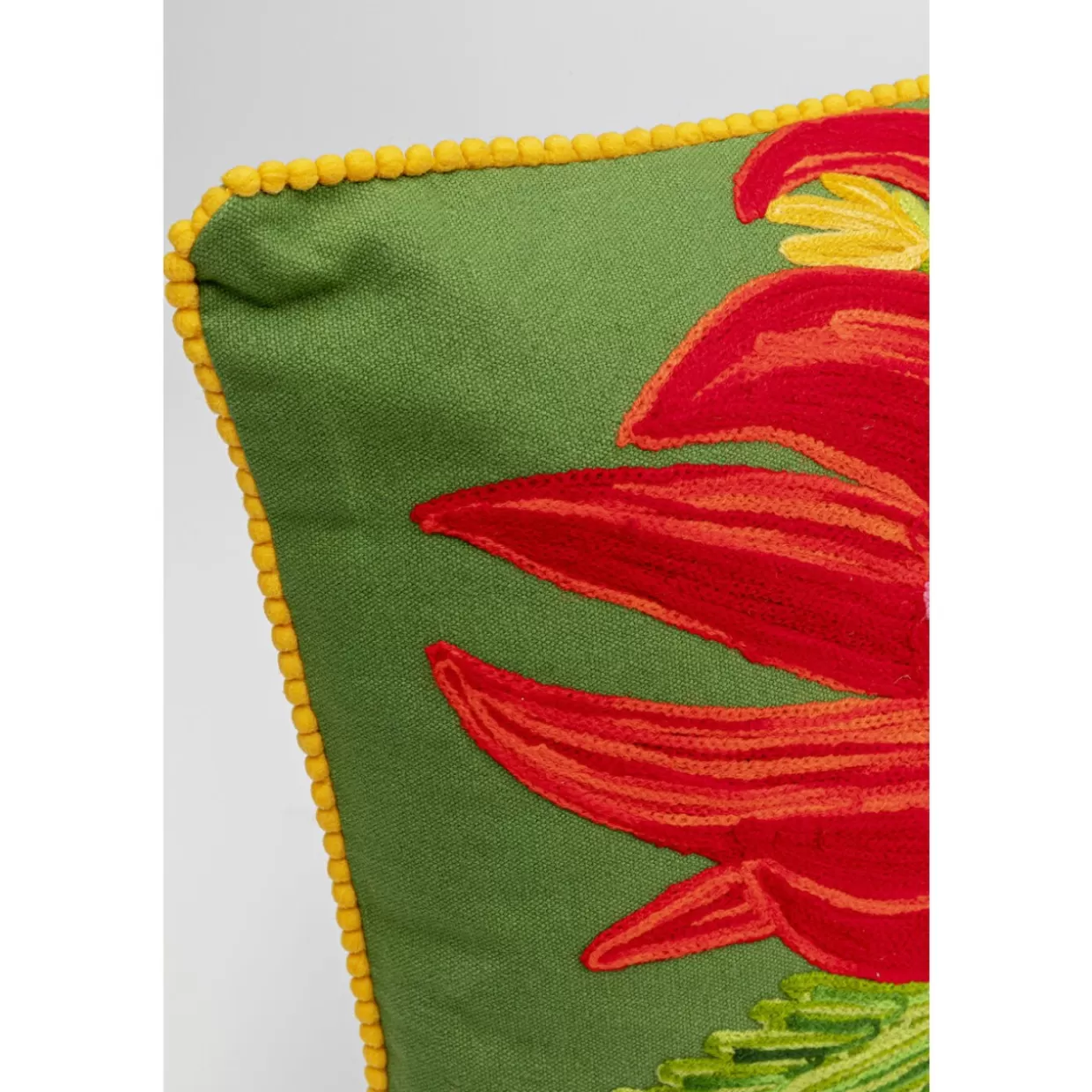 KARE Design Cuscino Decorativo Fiorista Verde con Stampa Floreale, 60x40 cm