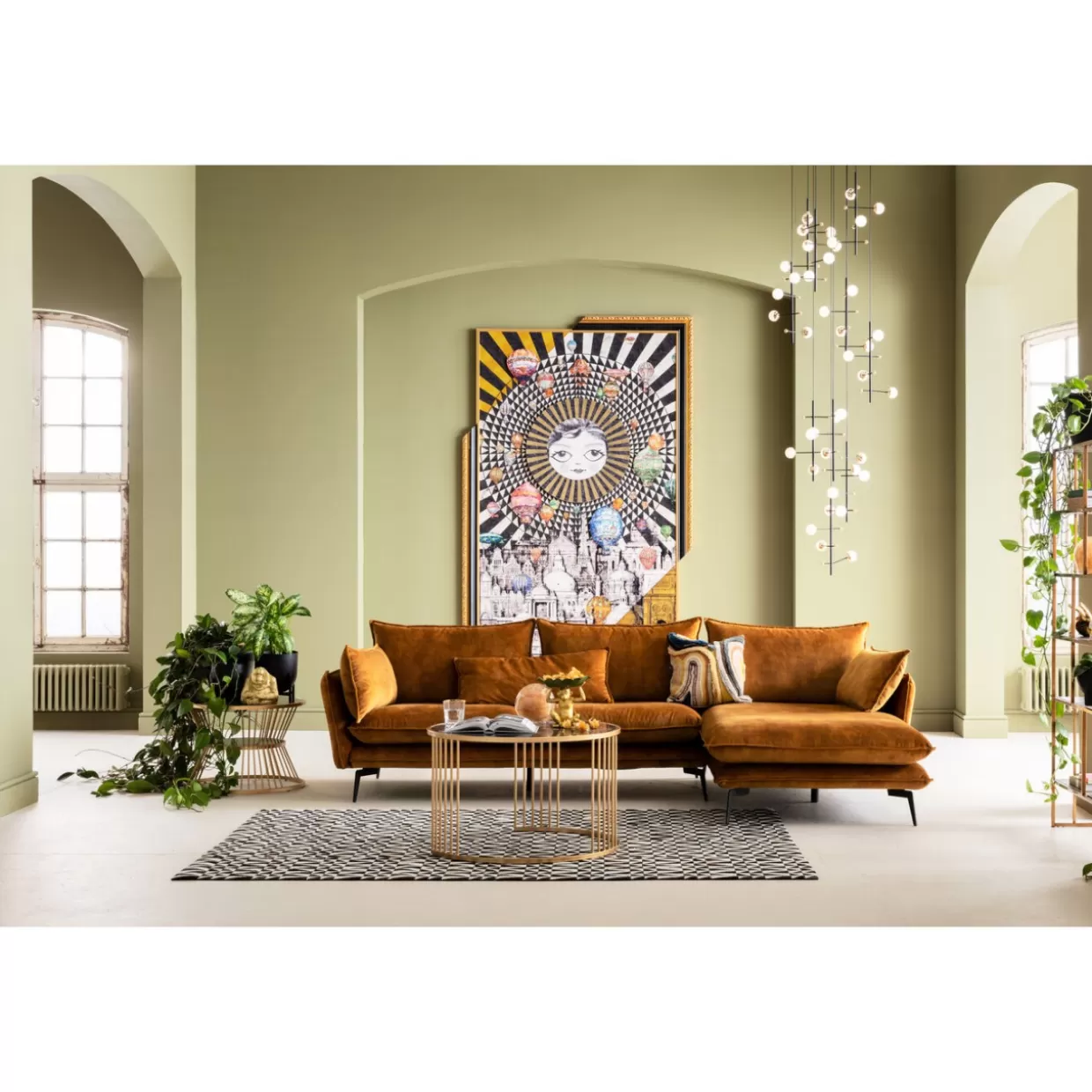 Cuscino Decorativo KARE Design | Tessuto Effetto Lava in Marrone, Misura 45x45 cm per Arredo Moderno