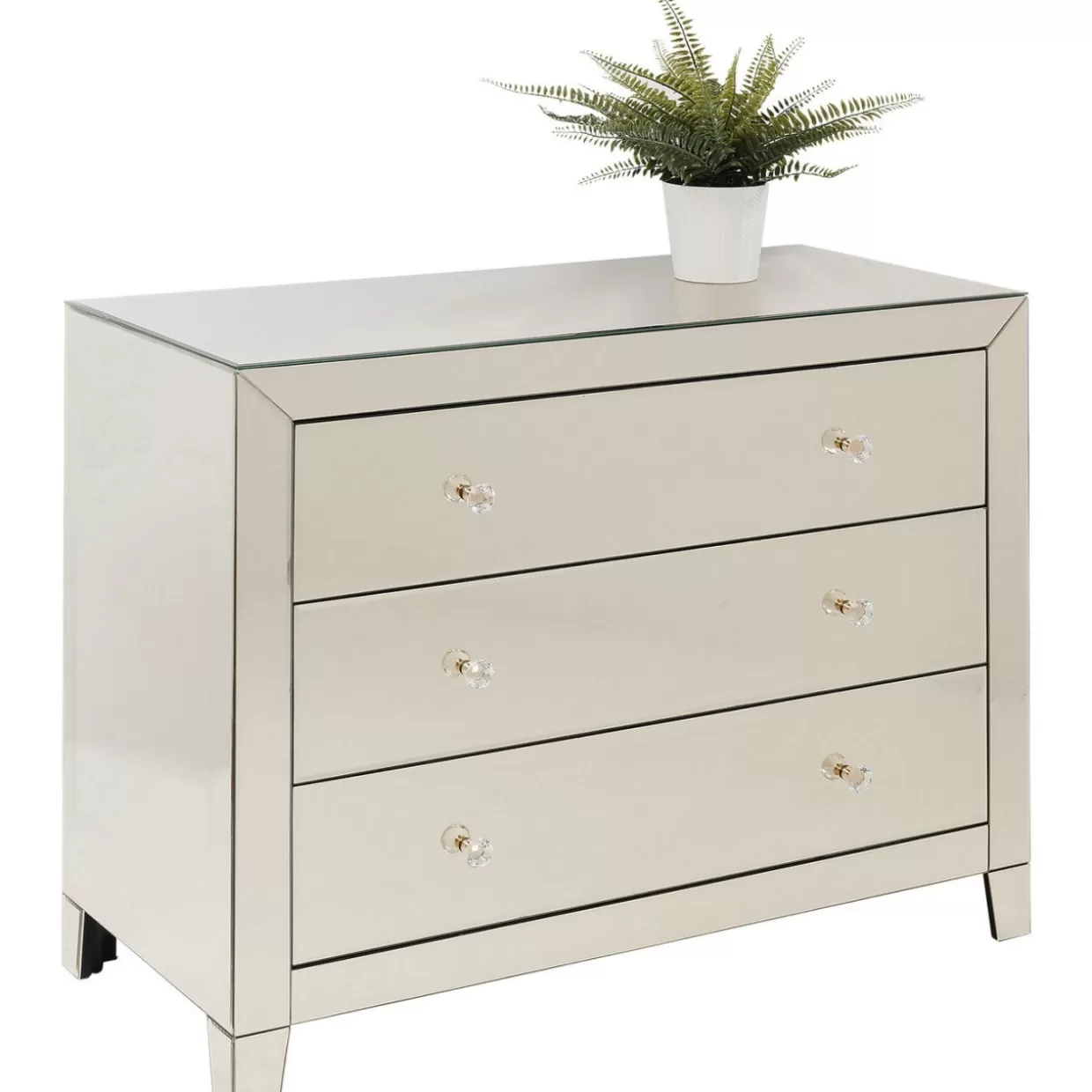 Comò Elegante in Tonalità Champagne con 3 Cassetti - Design Moderno e Dettagli di Lusso by KARE
