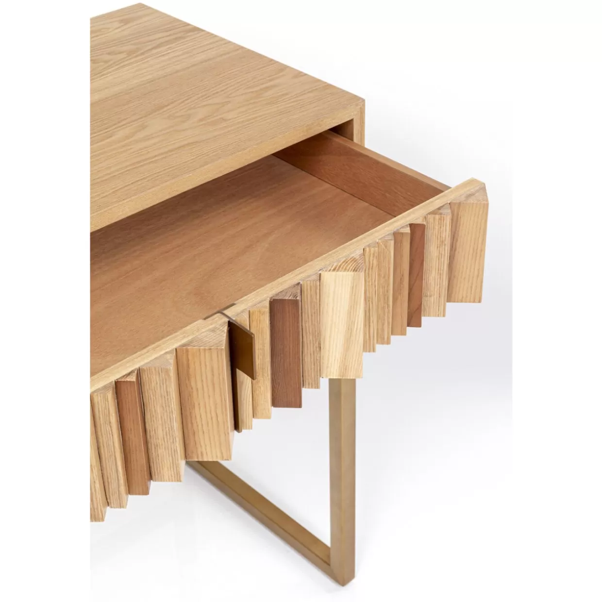 KARE Design - Credenza e Console Moderna con Design Concertina in Legno Naturale, Dimensioni 136x40 cm