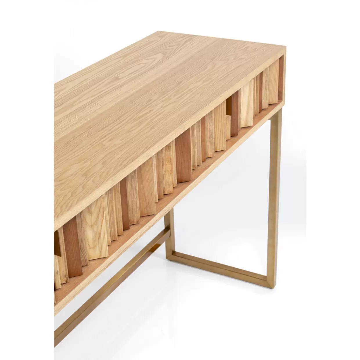 KARE Design - Credenza e Console Moderna con Design Concertina in Legno Naturale, Dimensioni 136x40 cm