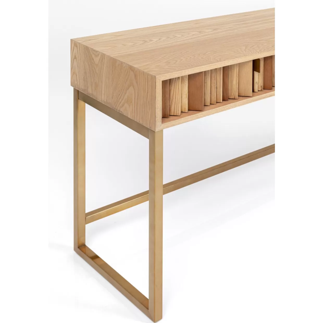 KARE Design - Credenza e Console Moderna con Design Concertina in Legno Naturale, Dimensioni 136x40 cm