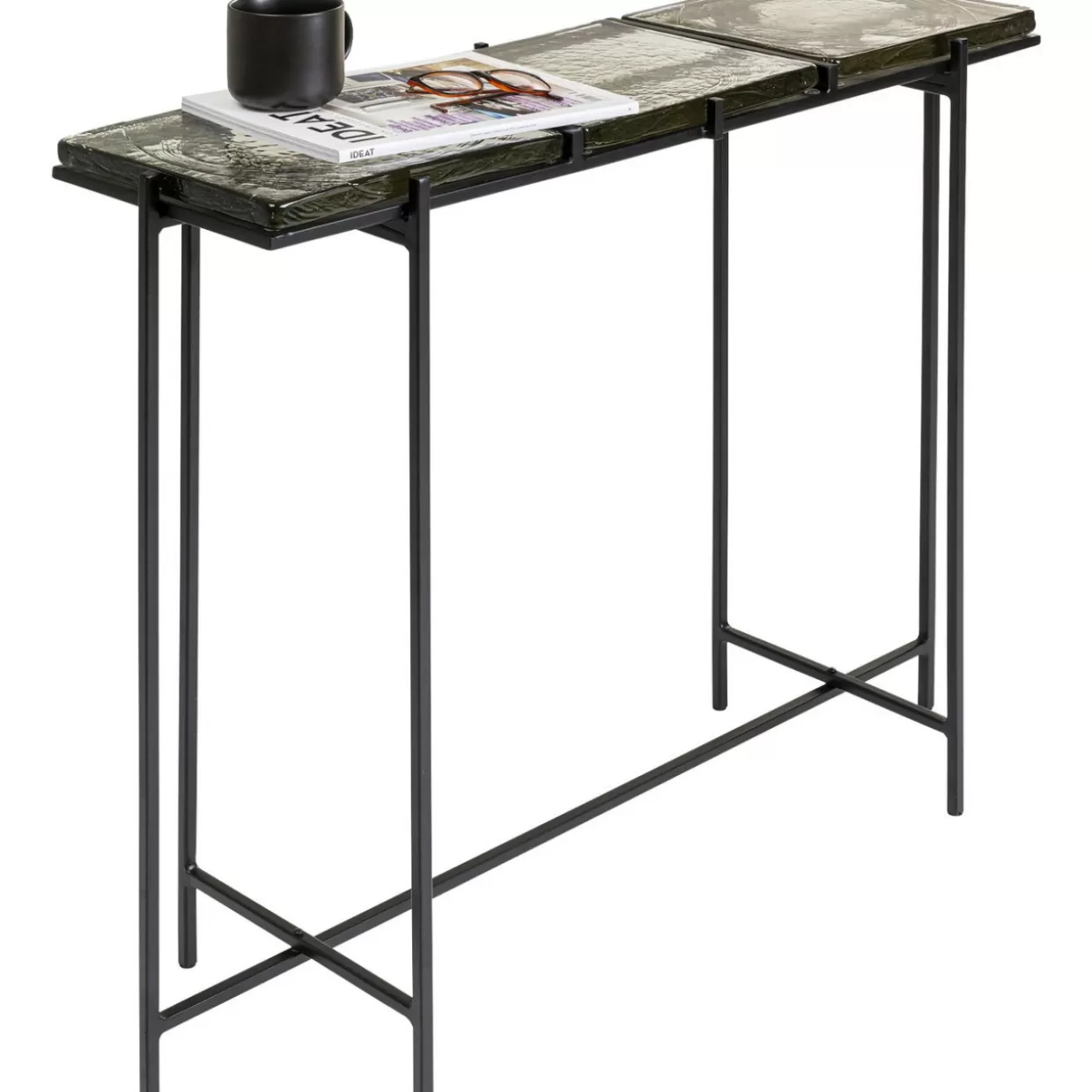 Console KARE Design Ice Nero - Credenza Moderna con Comò Integrato, 98 cm x 80 cm - Soluzioni Abitative Eleganti con Stoccaggio Intelligente