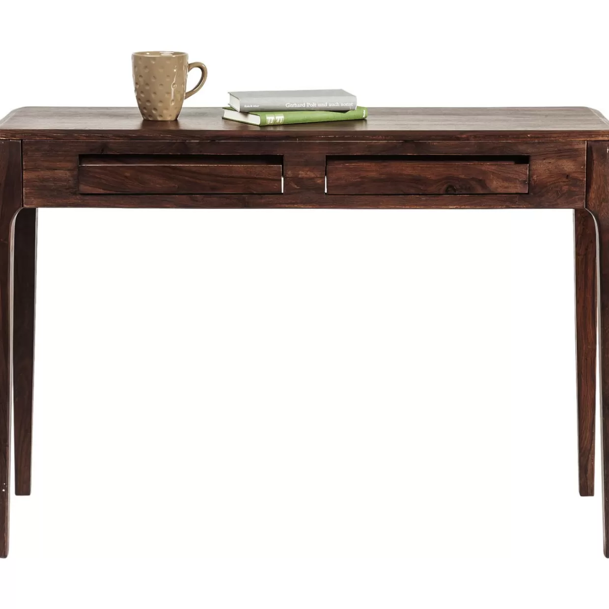 Scrivania Moderna Brooklyn in Legno di Noce KARE Design - Tavolo Compatto 110x40 cm per Laptop