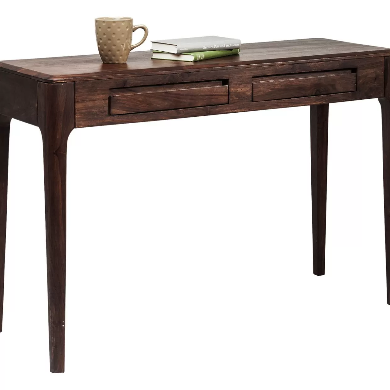 Scrivania Moderna Brooklyn in Legno di Noce KARE Design - Tavolo Compatto 110x40 cm per Laptop