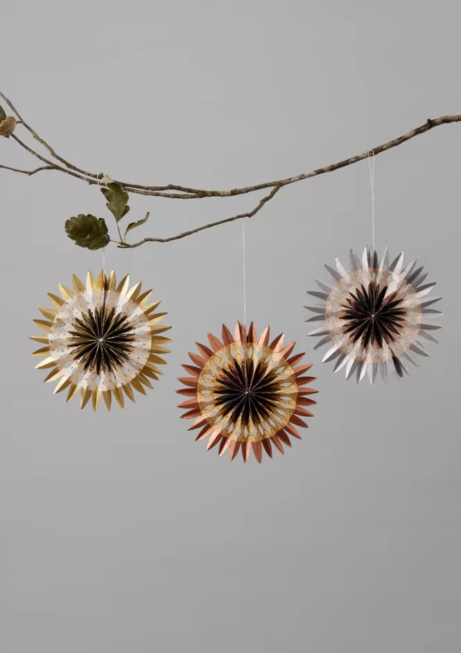 Set di Rosoni in Carta Lokta con Sfumature Artigianali - Decorazioni Natalizie Grandi e Originali, Creazioni Uniche per l'Albero di Natale con Tocco Handmade, Addobbi Festivi di Grandi Dimensioni in Tinte Vibranti.
