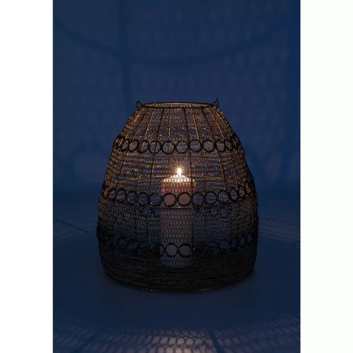 Lampada Conica in Ottone Hayat - Portacandele Decorativo KARE Design, Altezza 37 cm per Interni ed Esterni