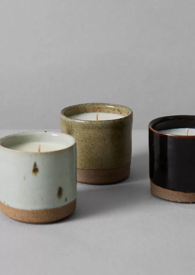 Candele Artigianali alla Lavanda e Petitgrain con Portacandele Eleganti - Set Relax per Casa