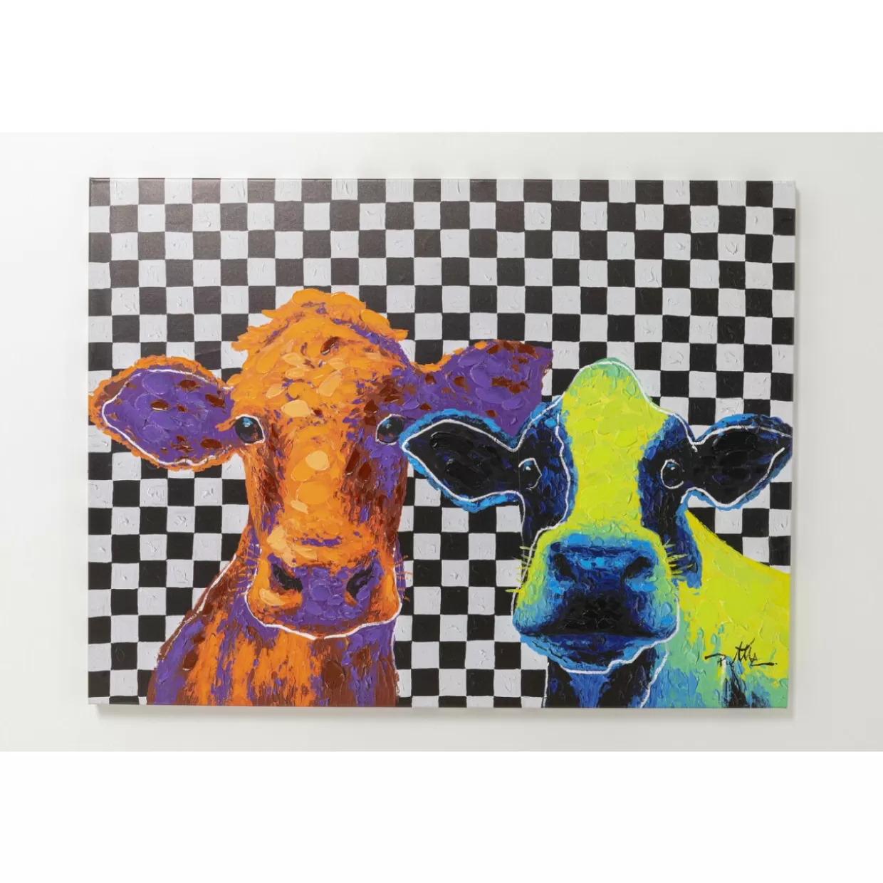 KARE Design Bilder | Leinwandbild Colorful Cows 120X90Cm
