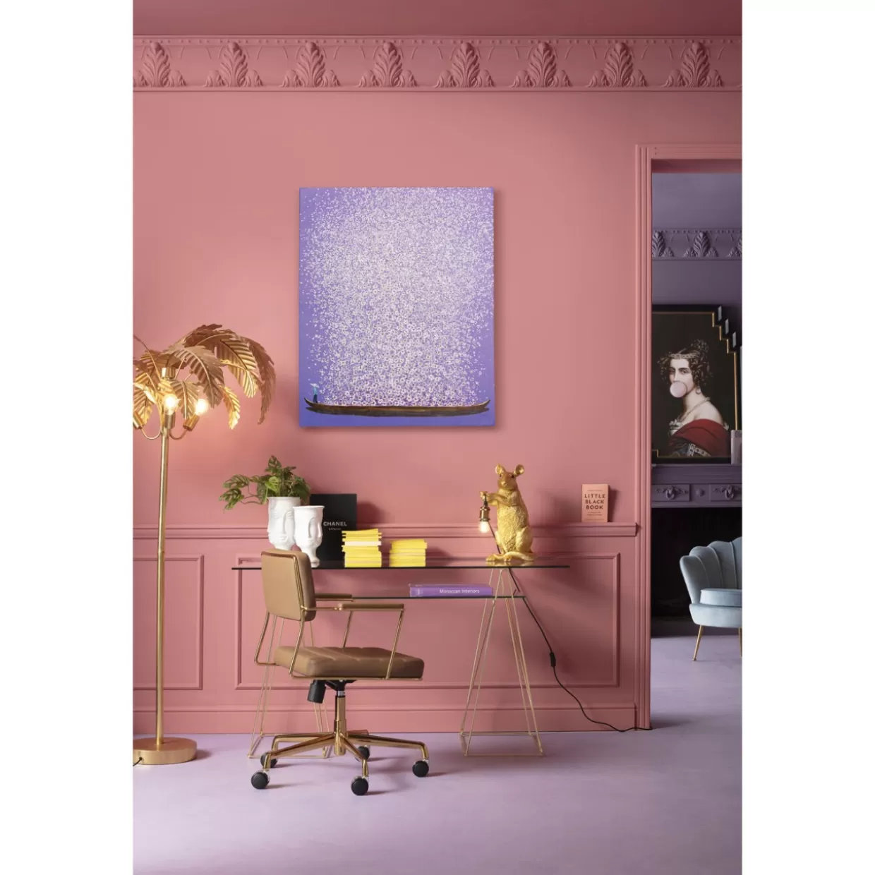 KARE Design Bilder | Leinwandbild Flower Boat Lila Weis 80X100Cm