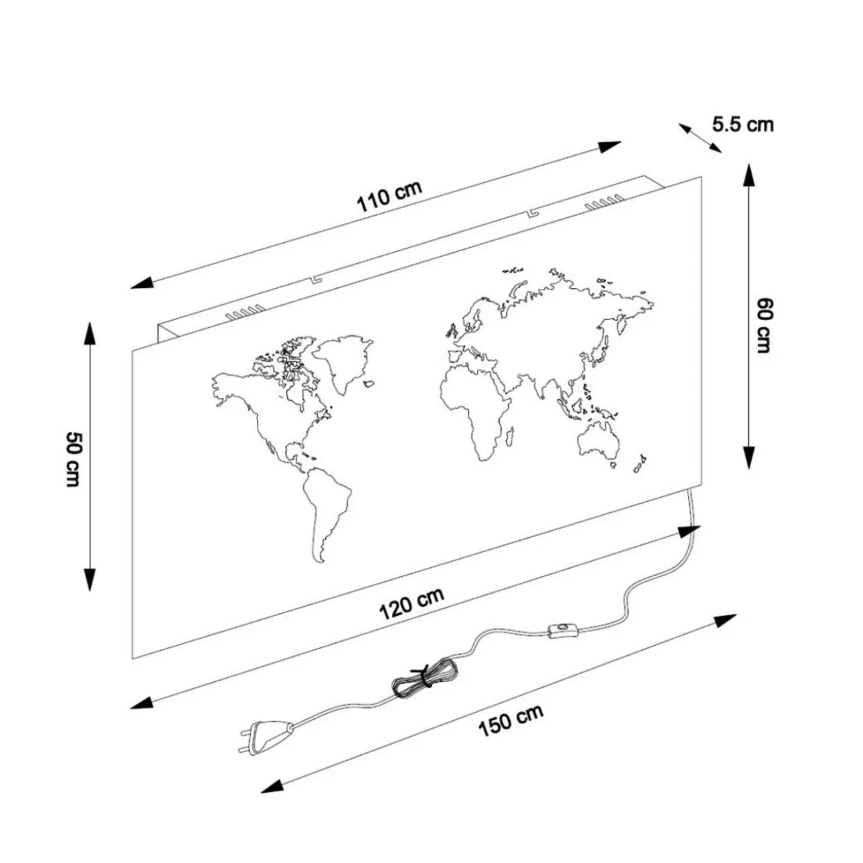 KARE Design Leuchtobjekte | Leuchtdekoration Map Led