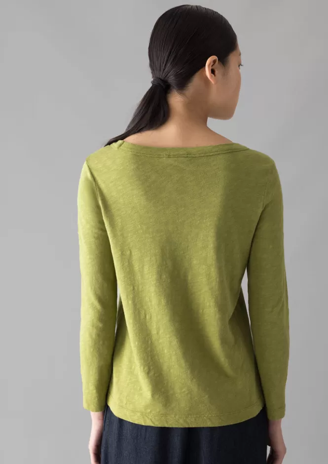 Maglietta Donna Con Scollo a Barca in Jersey Tinta a Capo - Colorazione Unica e Confortevole per Look Casual | T-Shirt e Top Stile Minimal a Prezzo Conveniente