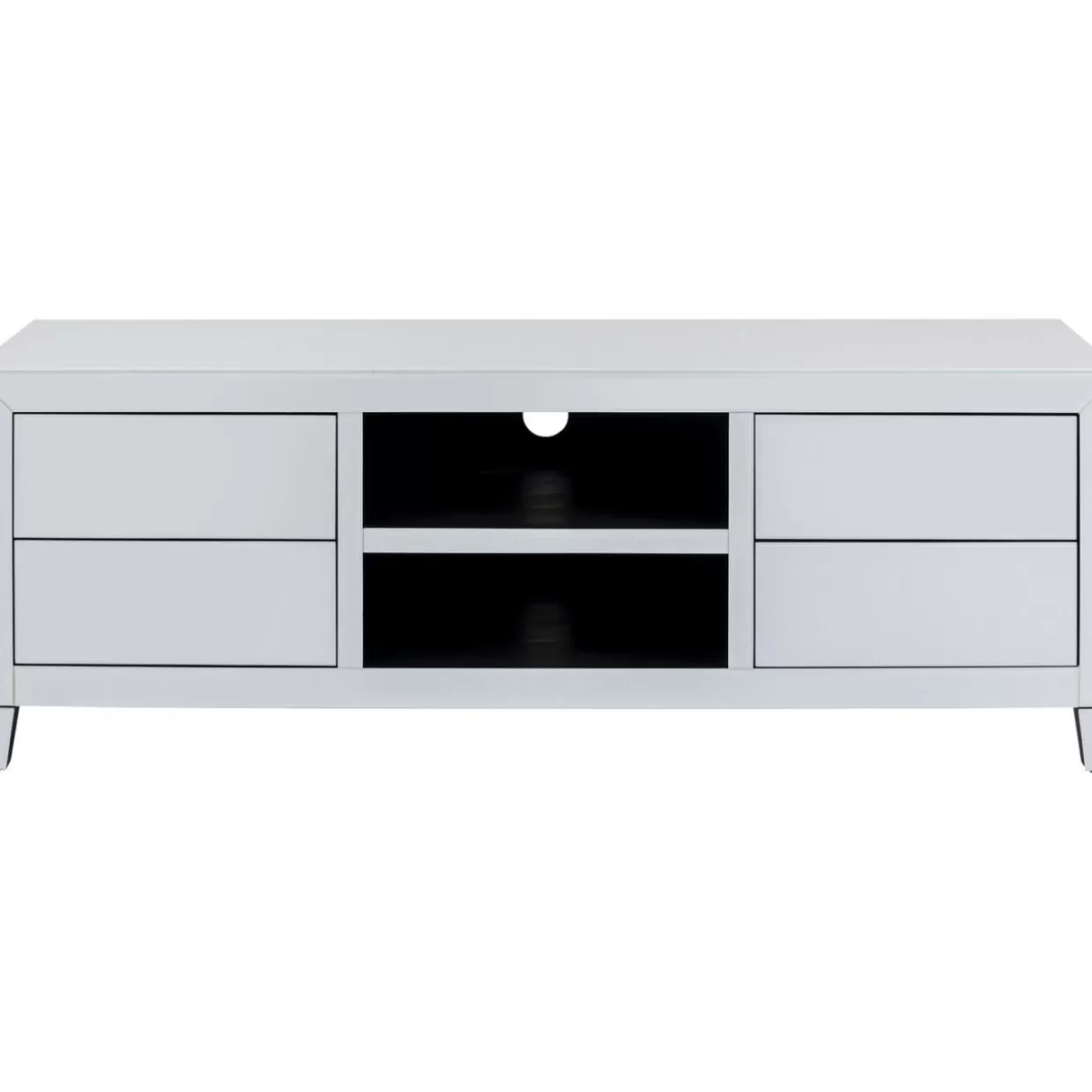 Comò e Credenza Moderna Progetto KARE - Lowboard Push Design Elegante in Bianco Avorio, 140x50 cm