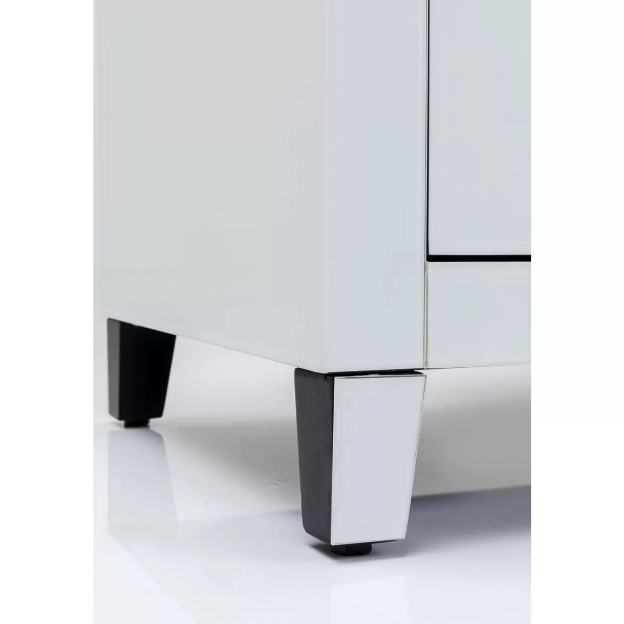 Comò e Credenza Moderna Progetto KARE - Lowboard Push Design Elegante in Bianco Avorio, 140x50 cm