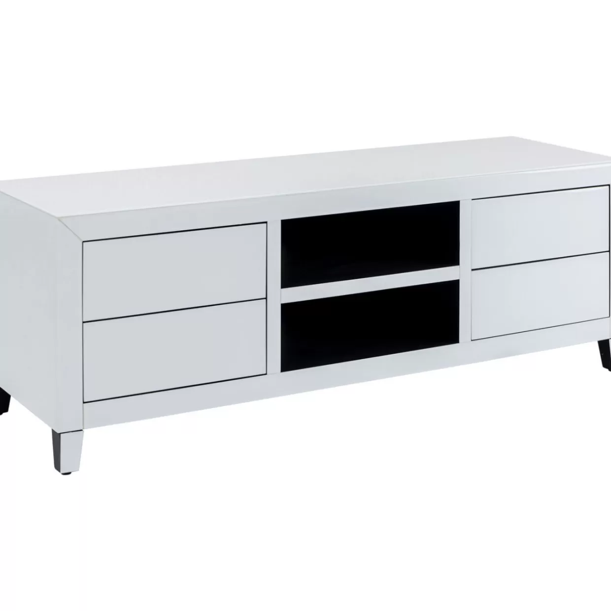 Comò e Credenza Moderna Progetto KARE - Lowboard Push Design Elegante in Bianco Avorio, 140x50 cm