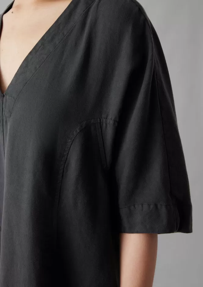 Abito donna elegante in Lyocell e Lino con tessuto a lisca - Vestito estivo sofisticato con dettagli strutturati e design traspirante per ogni occasione