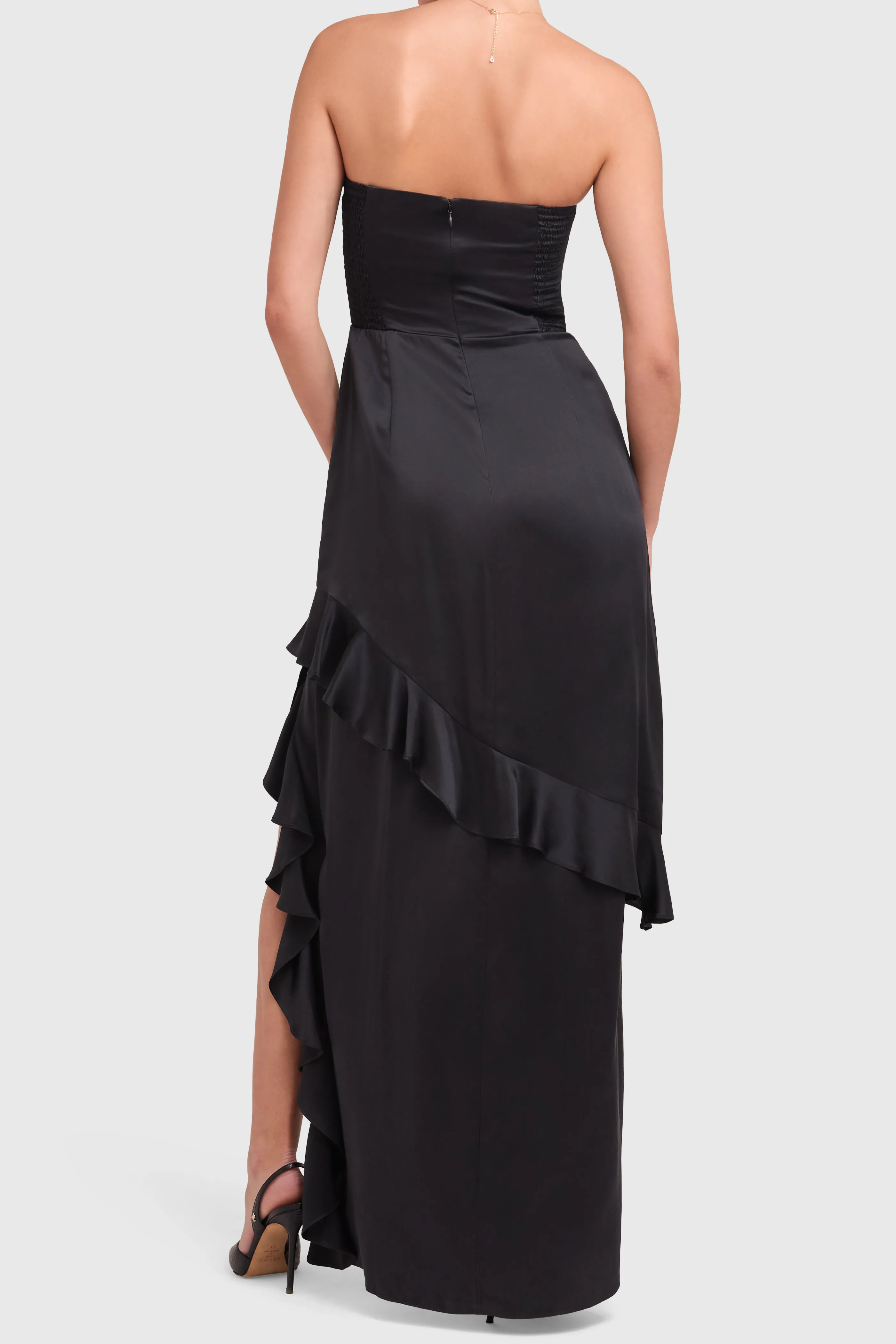 Amanda Uprichard Abito Lungo in Seta Magnolia - Vestito Elegante da Sera con Rifiniture Floreali