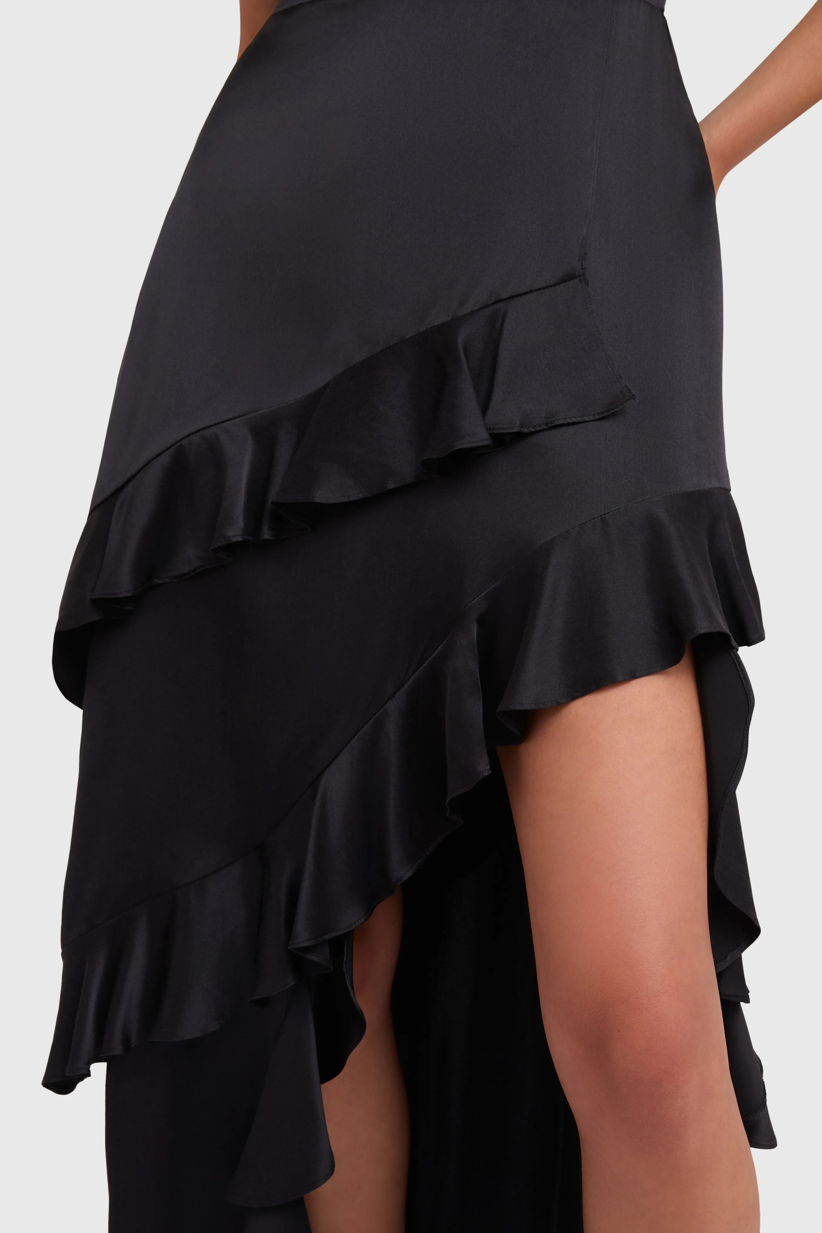 Amanda Uprichard Abito Lungo in Seta Magnolia - Vestito Elegante da Sera con Rifiniture Floreali