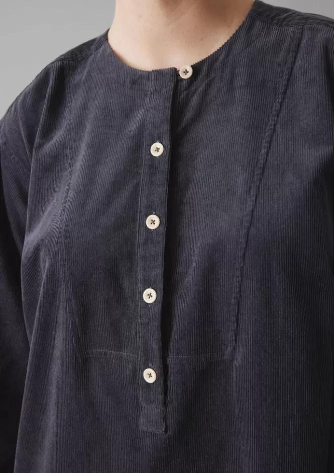 Abito Tunica Casual in Cord Organico - Indumento Loungewear Confortevole Da Donna