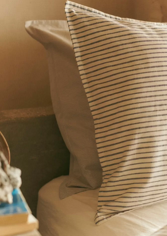 Completo Pigiama in Puro Cotone Biologico a Righe - Federe Coordinate per Biancheria da Letto Confortevole