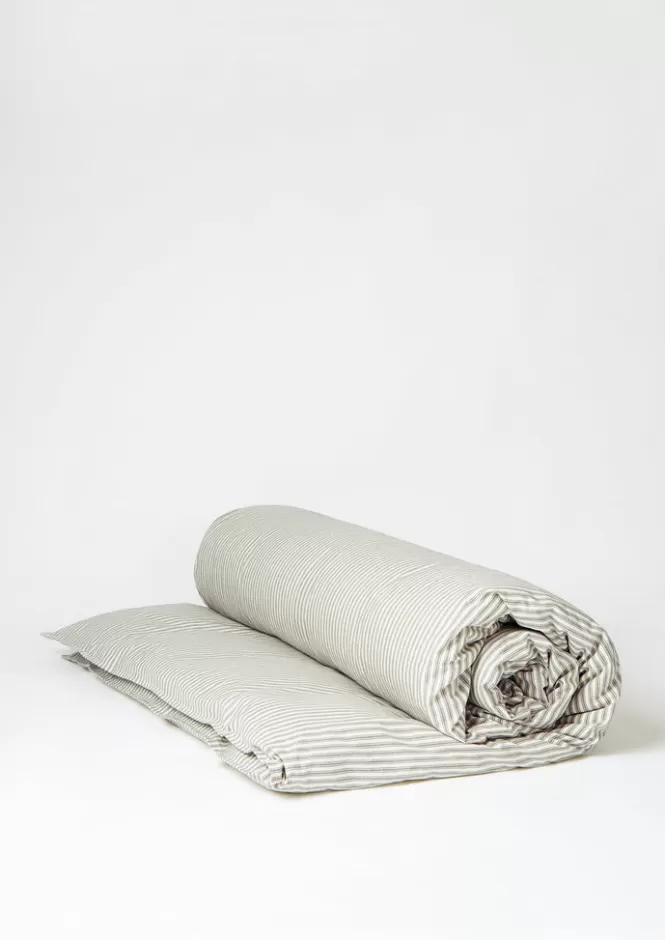 Federe Piumino in Cotone Biologico a Righe Vintage - Biancheria da Letto Eco-Friendly in Promozione