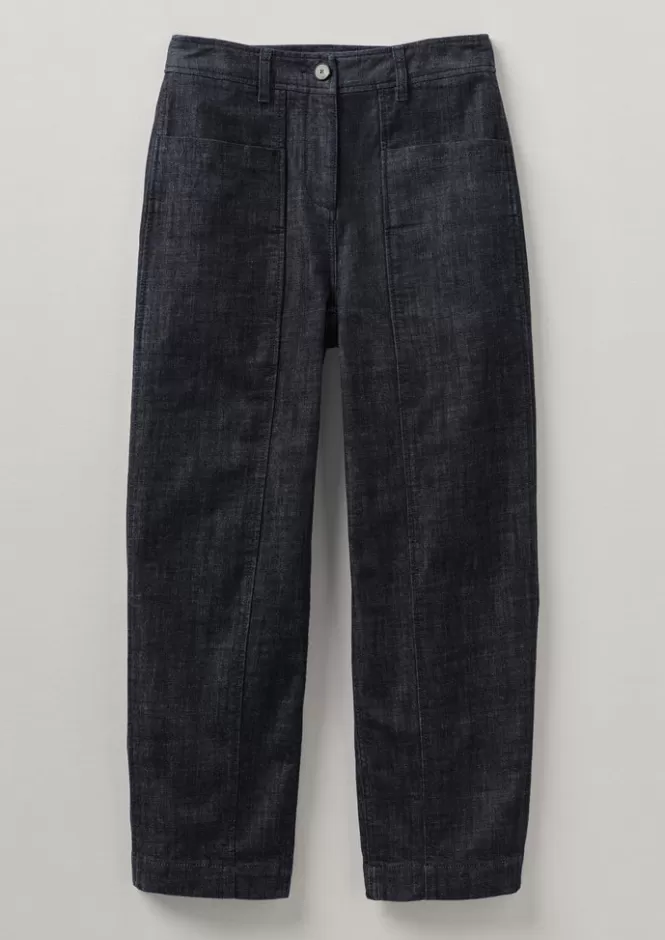 Pantaloni Donna in Denim Biologico con Dettagli a Pannelli - Stile Workwear & Design Funzionale (Disponibili in Liquidazione)
