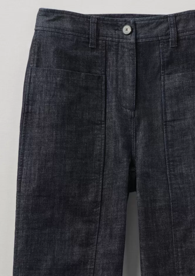 Pantaloni Donna in Denim Biologico con Dettagli a Pannelli - Stile Workwear & Design Funzionale (Disponibili in Liquidazione)
